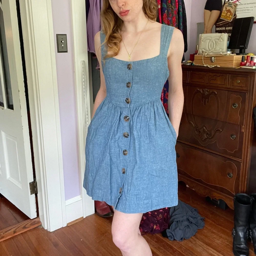 Free People Carolina Chambray Mini Dress